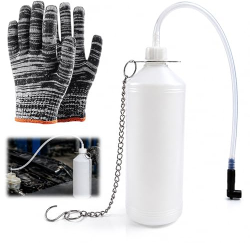 CHUANFU Purgador Frenos 1L, Bomba Cambio de Líquido Freno con 37cm Manguera | Adaptador de Goma Purgador, Kit Extractor Duradero Uso Automotor Profesional, para Recoger Líquido de Frenos