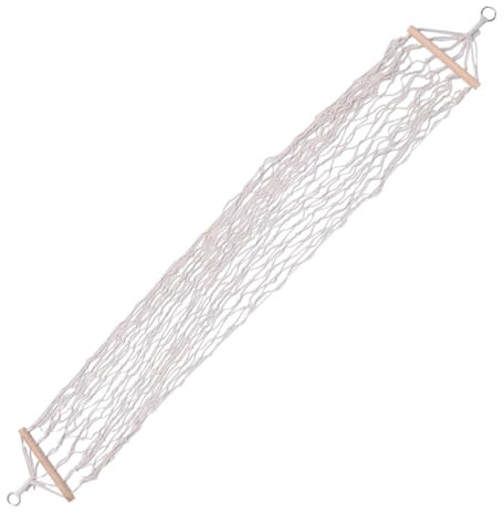 SEWACC Hamac D'extérieur en Coton avec Barre en Bois, Léger et Facile à Transporter, Filet Confortable pour Se Détendre la Maison Jardin