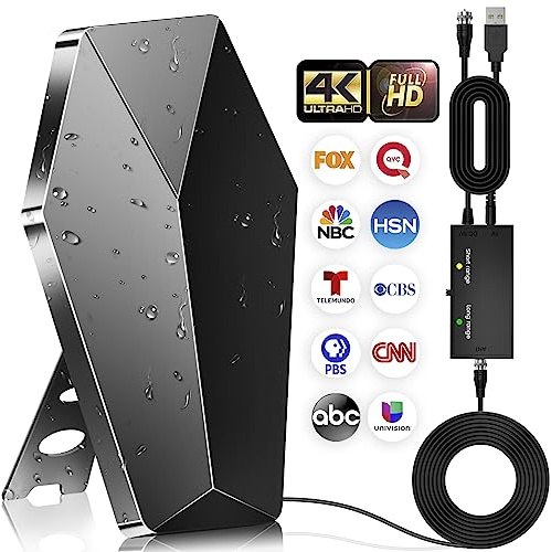Amplified Digital TV Antenna 5000+ mi Indoor/Outdoor, 2026, 4K 8K 1080p