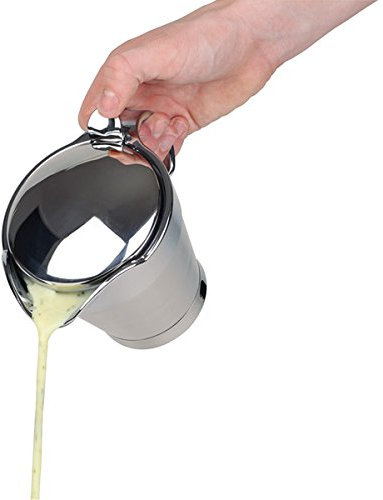 SUN - Salsiera termica in plastica ABS e acciaio INOX, a doppia parete, lavabile in lavastoviglie, con coperchio ribaltabile, 19 x 12,5 x 13 cm