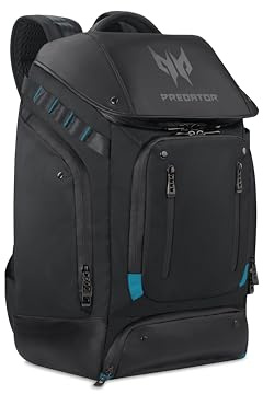 Acer Predator Accessori - Zaino utility da gioco (adatto a tutti i notebook da 15,6 e 17,3, molti scomparti aggiuntivi, imbottitura stabile e confortevole) nero