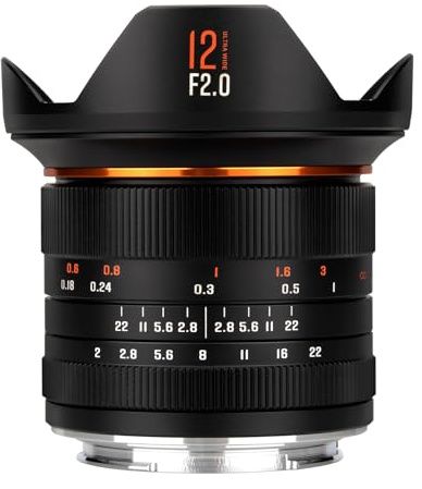 Brightin Star Objectif F2 III 12 mm pour Fujifilm XF Mount, APS-C Ultra grand angle, mise au point manuelle, appareils photo Prime sans miroir pour XT5, XT4, XT30, XPRO3/1, XT200, XS10, XA7, XE4, XH1