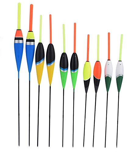 Nobrands Flotador de Pesca Carpa - 10 Piezas Coloridos Boya Gancho Agua Flotadores Ovales Primavera Suave Flotación Tackle Accesorios para Equipos