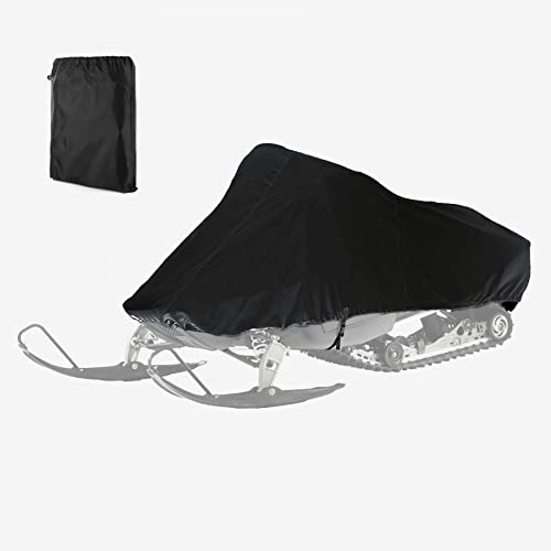 Gicov Funda de moto de nieve para Polaris Skidoo Yamaha, resistente al agua, remolcable, funda de almacenamiento para trineo para máquina de nieve con cordón elástico para todo tipo de clima