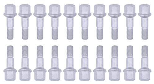 Radbolzen Radschrauben Radschraube M12x1,5 Radbefestigung Kegelbund SW17 Hinterachse Vorderachse silber für A C E CLC Klasse W124 W168 W202 W203 CL203 CL203 W210 CLK C208 A209 SLK R170 R171 Vaneo 414