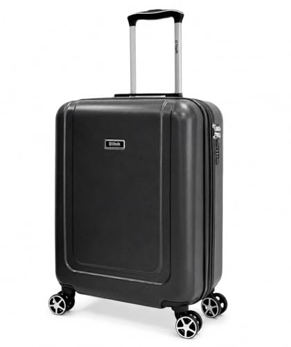 Maleta de Cabina 55x40x20 cm Expandible, Equipaje de Mano ABS Rígida Ligera con 4 Ruedas Dobles 360°, Cerradura de 3 Dígitos y Asa Telescópica, Compatible con Ryanair, Vueling y EasyJet – Gris