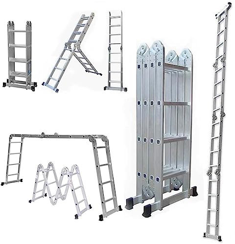 4.7m Multi Purpose Aluminum Ladder 14-in-1 Extension Folding Ladder with 1 Free Tray 4x4 Steps 15.5ft Heavy Duty Combination Ladder