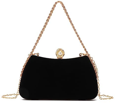 EVEOUT Samt AbendHandtasche Clutch für Damen Elegante Umhängetasche Schultertaschen für Hochzeit Party Geldbörse Brauttasche