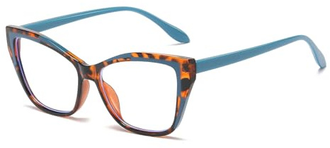 LJCZKA Vintage Blaulichtfilter Brille Katzenaugen Damen，Brille ohne Sehstärke Anti-Müdigkeit Computer Gaming Brillen für PC