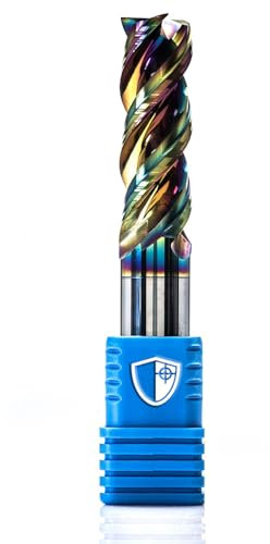 ARMOUR TOOLING - 6mm Tungsten Carbide End mill Bit - 3 Flute Sharp Corner Milling Cutter DLC coated - CNC Milling Tool - For Aluminium Roughing & Finishing (6mm)