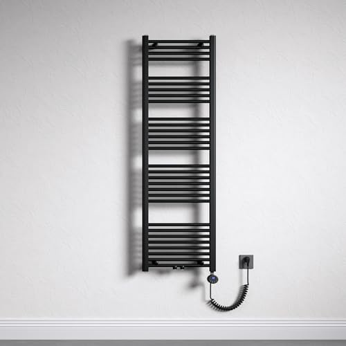 Mai & Mai Badheizkörper Handtuchheizkörper Badheizung Heizkörper bad 50x160 cm matt Anthrazit, Handtuchwärmer für Strom, Seitenanschluss, Röhrenheizkörper mit Heizstab 800W