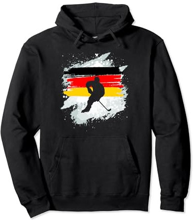 Eishockey Spieler mit coolen Deutschland Farben Pullover Hoodie
