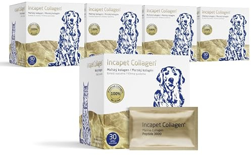 Helissa Collagen Incapet | Kollagen-Pulver für Haustiere | für Hunde, Pferde, Katzen | Gesunde Gelenke und Körper | Bestes Preis-Leistungs-Paket 4+1 gratis + Vitamin C