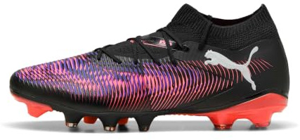 Puma Future 8 Match FG/AG, Chaussure de Football Unisexe, Puma Black-Puma White-Glowing Red,