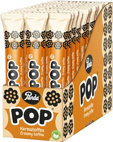 Panda ® | Pop | Cremiges Toffee | Köstlicher gefüllter Lakritzriegel mit einer Creme-Toffee-Füllung | Perfekter Geschmack und perfekte Größe | Vegan | 22 g x 36 Riegel Packung