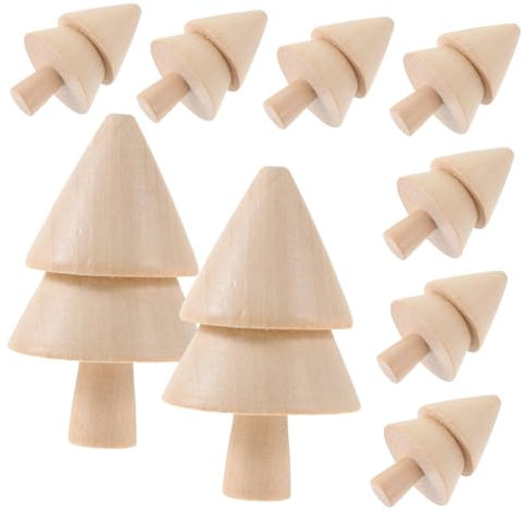 NUOBESTY 10stücke Holz Weihnachtsbaum Diy Unbehandelte Holzfiguren Für Bastelprojekte Für Festdekoration Junge Mädchen Malen Und Handarbeiten Natürliche Holzmaterialien