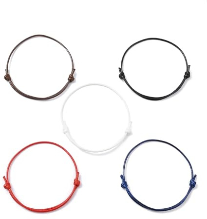 Airssory 100 st 5 färger mörkvaxade polyesterarmband göra sladdar justerbara vågrep för gör-det-själv smycken strängarmband handled vristlänkar dekorationer