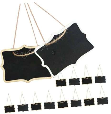 Cabilock 20stücke Kleines Holztafelset Mit Lanyard Für Tischdeko Als Nachrichtentafel Menütafel Und Schautafel Geeignet Mit Kreidetafelfunktion Für Notizen Und Erinnerungen