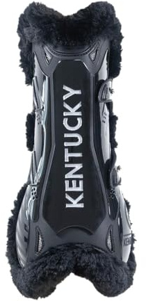 Kentucky - Vegan Fell Springgamasche Bamboo Elastik schwarz/Fell schwarz L