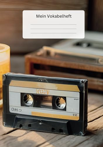 Vokabelheft DIN A5 2 Spalten 80 Seiten 1840 Zeilen Motiv Kassette: inkl. 4 Seiten Inhaltsverzeichnis und Tipps zum Vokabeln lernen