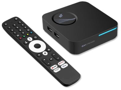 RockTek GX1 Android TV Box certificato da Google con Realtek RTD1325, 4 GB di RAM LPDDR4, 32 GB di memoria, WiFi 6 e Bluetooth 5.2, Dolby Atmos, lettore multimediale in streaming 4K HDR