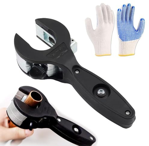 KBIBCK Ratcheting Tubing Cutter, 2 in 1 Copper Tube Cutter, Portable Ratchet Tube Pipe Cutters, Adjustable 8-29mm Diameter Pipe Cutters,Tubing Cutter Pipe Slice for Copper, PVC and Metal Pipe