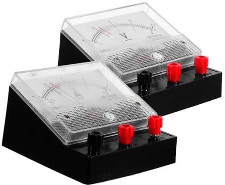 LIFKOME 2pezzi Amperometro e Voltmetro Analogici Per Esperimenti Misuratore Portatile Per Laboratori Scolastici Misurazione Precisi Per Letture Tensione