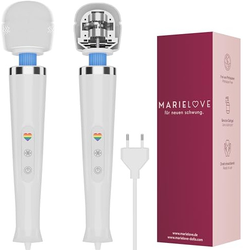 MARIELOVE Magic Wand Massagestab – Kabelgetriebene Hochleistungsmassage | 20 Stufen | Starke Vibration & Flexibler Kopf aus Silikon | Ideal für Muskelentspannung, Nacken-, Rücken- & Ganzkörpermassage