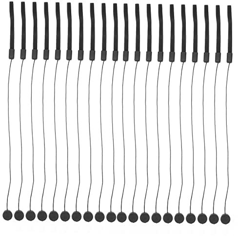 CHICAMPERA 20pcs Black Lens Caps Leash Keeper for Dslr Cameras Elastic Lens Caps Holder Rope Camera Accessories to Prevent Loss and Secure