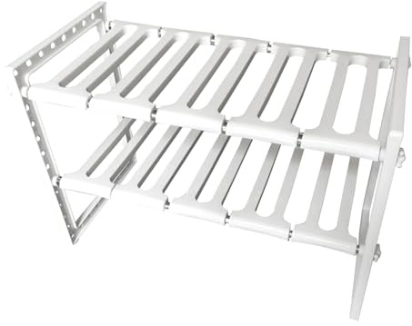 Fyearfly Étagère de rangement sous évier pour casseroles, organiseur extractible en métal, acier inoxydable, design rétractable, maximise l'espace de cuisine