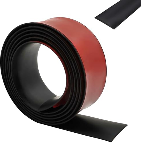 Übergangsprofil Selbstklebend, 300cm x 4cm Übergangskantenleisten, PVC Bodenleisten, Schwellenleisten, Bodenbeläge, Selbstklebende Teppichkantenleiste, für Raumböden, Fliesen und Schwellen, Schwarz