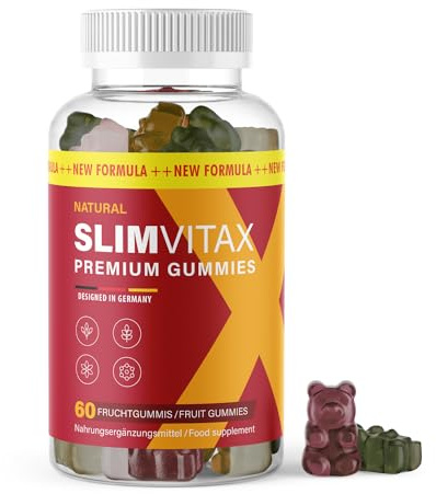 Slimvitax Premium Gummies | mit L-Arginin und Grüntee | in großer Maxi-Dose | 60 Gummies Inhalt