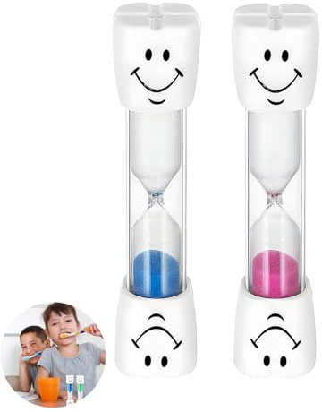 Reloj de arena para niños, 2 unidades, 3 minutos, para cocina, cepillado de dientes, hogar, oficina y temporizador de juego (rosa y azul)