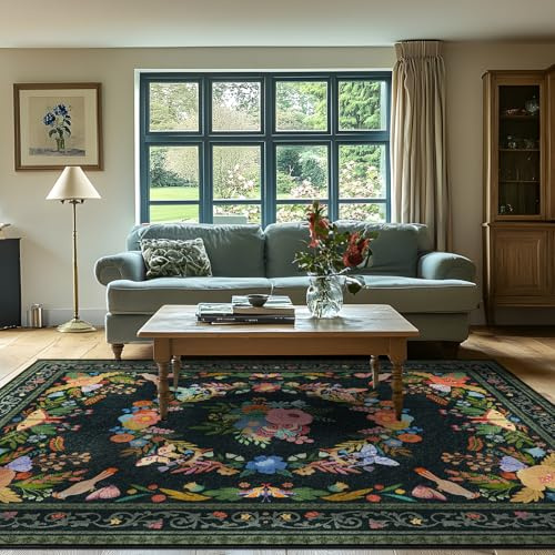 GthreeD Teppich Wohnzimmer Waschbarer 160x230 cm-Boho Kurzflor Teppich Großer Schlafzimmer-Orientalischer Vintage Weich rutschfest Design für Schlafzimmer,Esszimmer,Küchen
