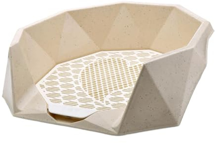 DimyFew Hundetoilette Welpen Toilette Groß Tragbar Spritzfest Indoor Ecke, Beige