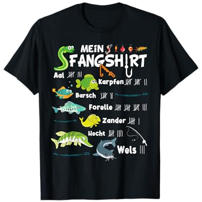 Fischarten Mein Fangshirt Lustiges Jungen Angler T-Shirt
