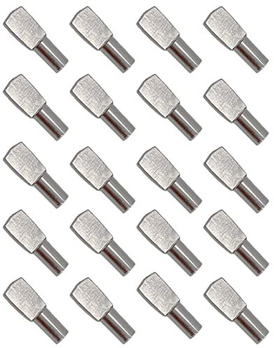 20 piezas abrazaderas de estante, soporte de estante clavijas de estante soportes de estante soportes de placa de Metal niquelado para accesorios de oficina de gabinete-5mm * 19mm