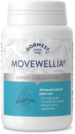 Dorwest Herbs MoveWellia Joint Care Supplement for Dogs and Cats - 100 Tablets - Natural Dog Supplements for Joint Discomfort with Boswellia, Chondroitin, Glucosamine and Celery Seed