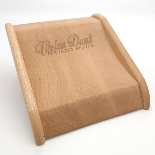 WIRKSAM WERBEN Zahlteller Kassierteller Holz, Wechselgeldteller mit Laser-Gravur veredelt - Danke für den Besuch