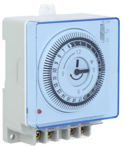 Minuterie Mécanique Interrupteur Horaire Électromécanique 24h 48 Fois par Jour Indicateur pour Lumières de Couloir