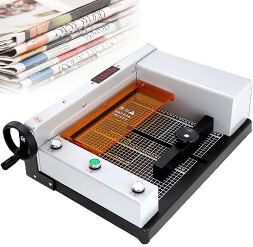 RoyceBee Elektrischer Papierschneider, Papierschneidemaschine, Schnittbreite 0–300 mm, 40 mm Schnittstärke, Verstellbare Führung, Metallbasis mit Gitterlinien, für Büro, Schule