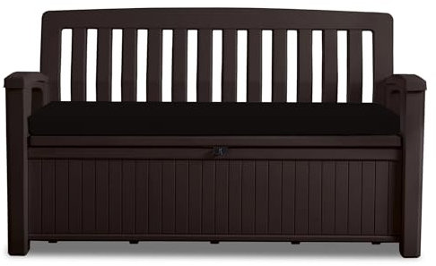 Go4Demand Waterproof Garden Bench Cushion 128x50x5cm Outdoor Bench, Eden & Storage Bench Seat Pad Only Extra Thick Swing Bench Patio Furniture Pads Durable & Easy to Clean Removable Cover (Black)