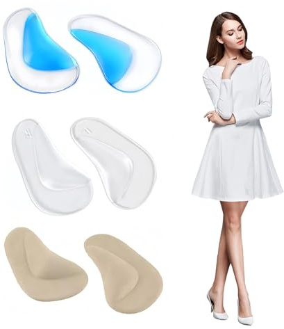 EUYKQNOI Solette Ortopediche per Plantare Piede Cavo, 3 Paia in Silicone con Supporto Plantare per Fascite e Tallone Alto, Inserti Ammortizzanti per Piede per Massimo Comfort