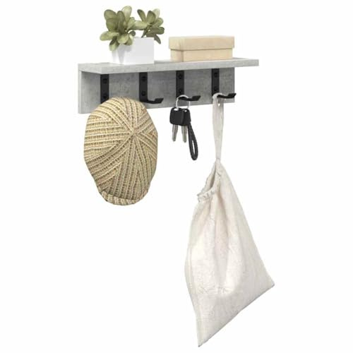 vidaXL Appendiabiti a muro A parete Grigio cemento 40 x 10,5 x 10,5 cm