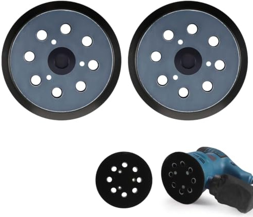 2 St 5 8-Håls Slipplattor för Makita, Utbytbara Plattor med Kardborresystem, Kompatibla med Makita M9204 BO5030 BO5031 DBO180Z BO8041 DBO180RMJ BO5041 BO5010 BO5011 BO5012