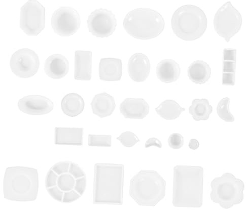 Vajilla de Cocina en Miniatura 33 Piezas 1: 12 de Plástico Blanco