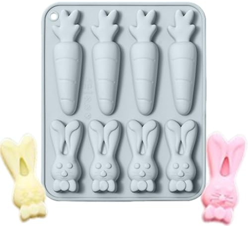 per caramelle in silicone pasquali, in silicone per gelatina di coniglio, Stampo per torta di con coniglietto pasquale , Stampo per dolci pasquali, stampo per conigli fai-da-te per decorazioni per fes
