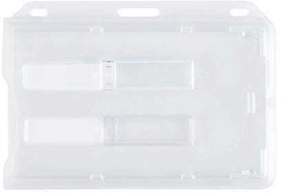 1 Sicherheitskartenhalter ohne Aufsatz für 2 Karten im Format 54 x 86 mm, geschlossenes und transparentes Hartschalenetui mit oder ohne Badgehalter (Ohne Aufsatz, 1)