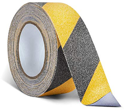 5cm x 10m Nastro Antiscivolo di Sicurezza Antiscivolo per Scale e Gradini Antiscivolo, ad Alta Trazione, Forte presa Adesiva, Colore Nero/Giallo
