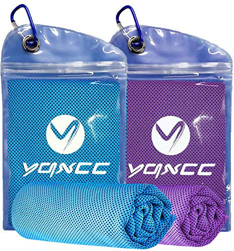 YQXCC 2 Pack Cooling Towels | 120x30 cm | Cold Cool for Neck | Microfibre Soft Breathable Chilly | for Sports Yoga, Golf, Gym, Camping, Running, Workout & More Activities